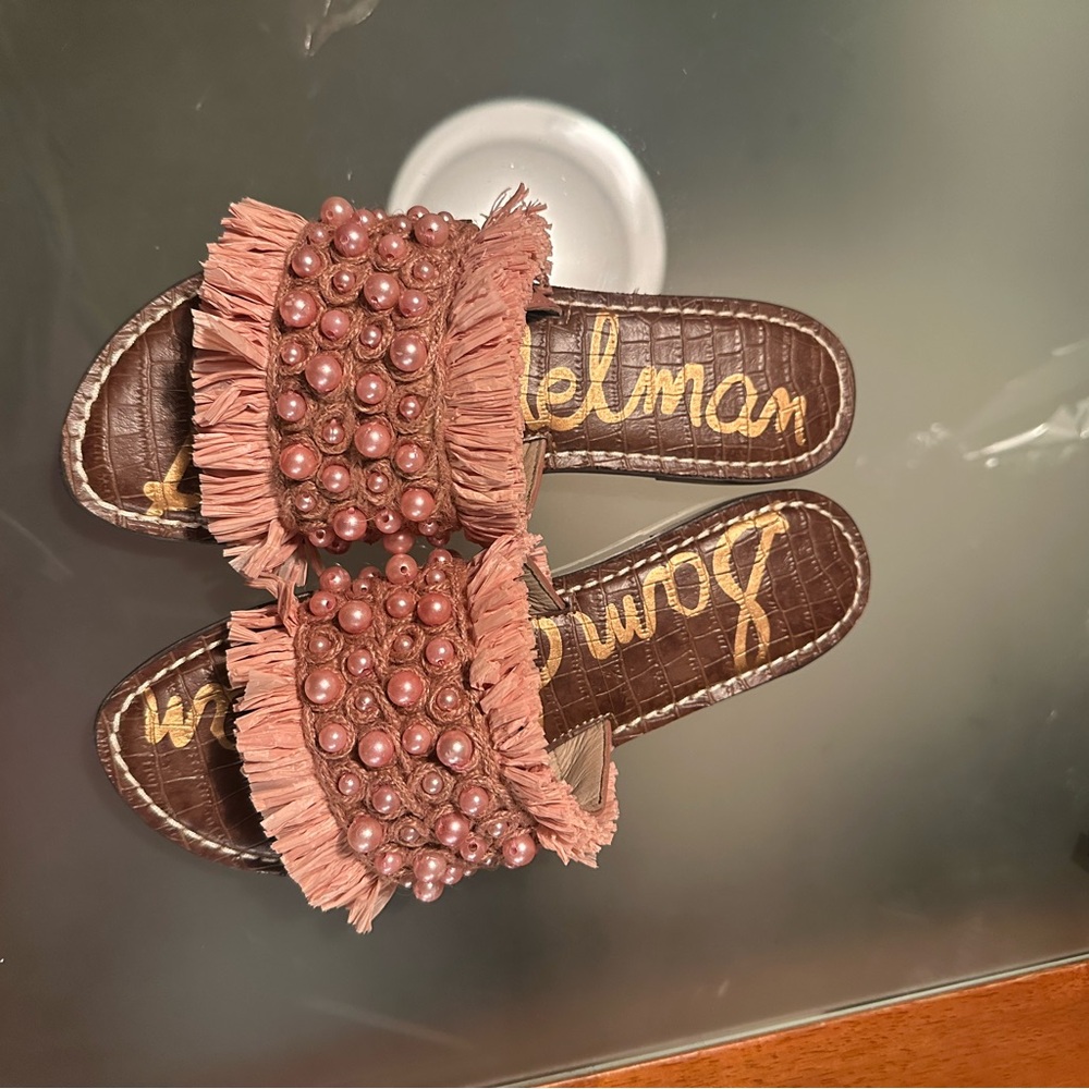 NWOT Sam Edelman Sandals Guthrie Rose Embellished Slides - Picture 7 of 9
